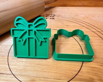 Christmas present Cookie Cutter & Stamp Set – 3D Printed Winter Baking Tool