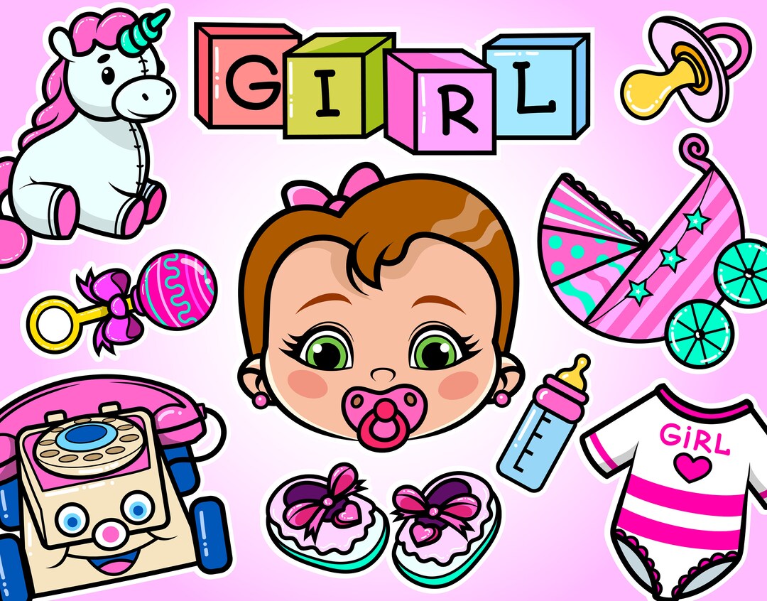 Baby Girl Clipar Png, Baby Girl Boss Bundle,best Friends,baby Girl Toys