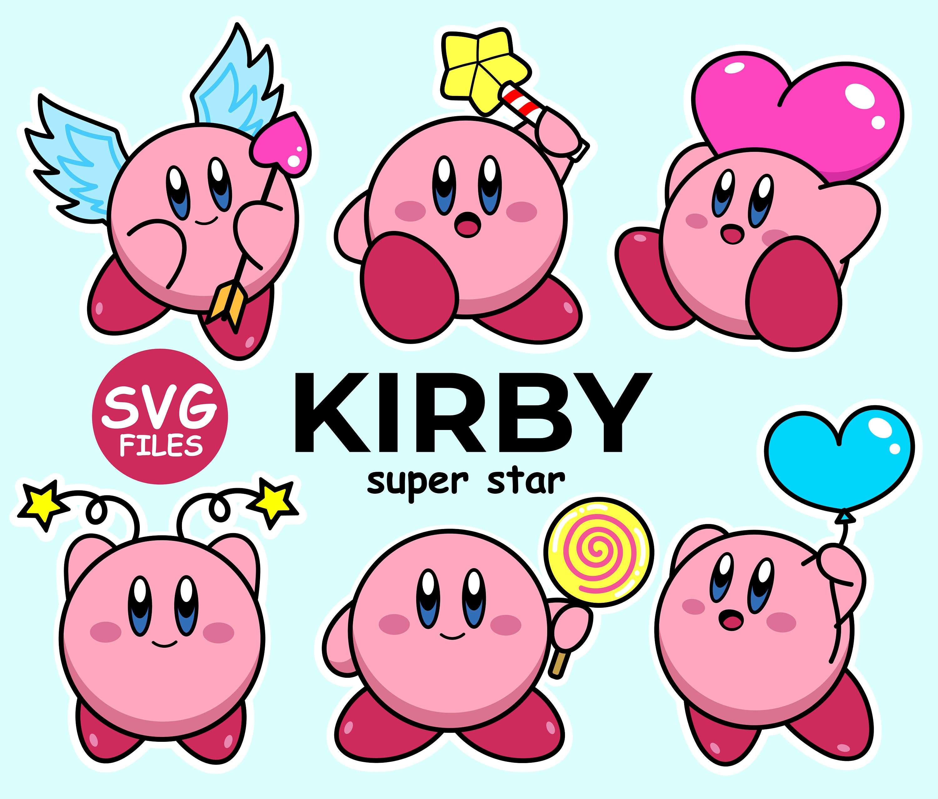 Kirby Super Star Vector SVG PNG PDF / Kirby Svg Cricut / - Etsy Australia