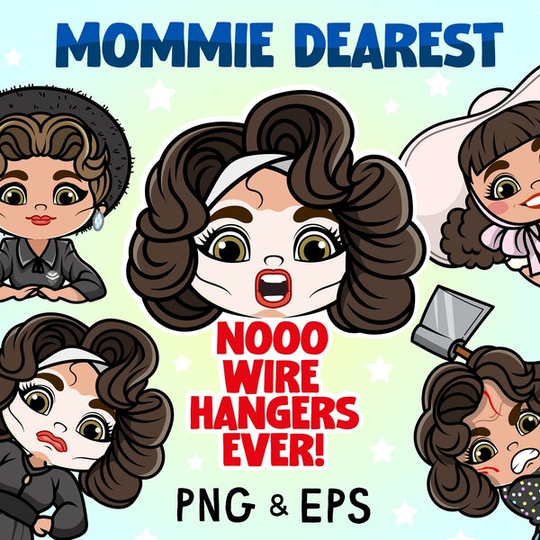Mommie Dearest Joan Crawford bundle, Mother's Day Gift, Gift for mom mummy, Bad Mom Gift, Mommy Dearest, No Wire Hangers Ever!