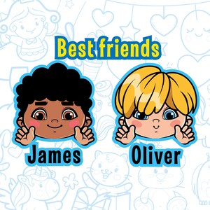 Cute Kids Clipart Bundle, Peekaboo Boys, Best Friends, Grandkids Family ...