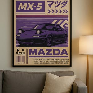 Mazda MX-5 MIATA Poster: Matte Finish Car Enthusiast Wall Art