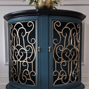 SOLD- Do not Purchase Scroll Accent Console/ Cabinet