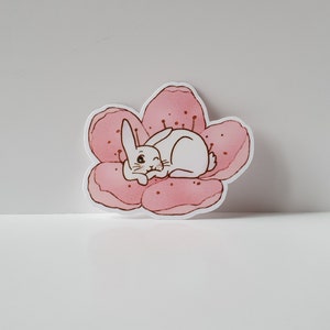 Bunny stickers, Cute sakura rabbit sticker