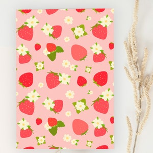 Strawberry greeting card, Cute pattern fruit card