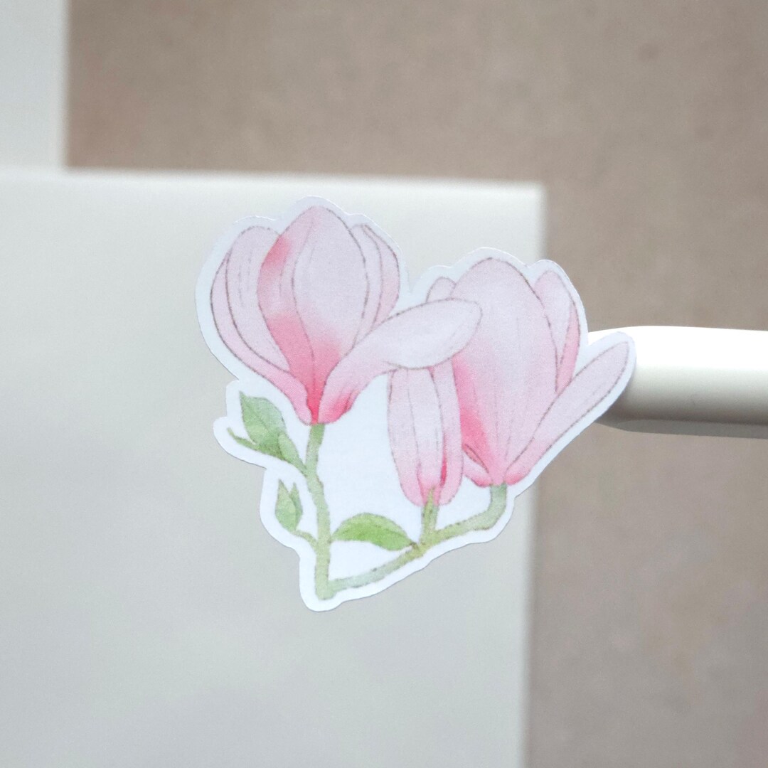 Magnolia Stickers, Floral Paper Sticker Sheet, Spring Stickers for ...