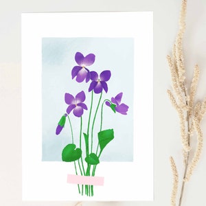 Cartão de felicitações violeta