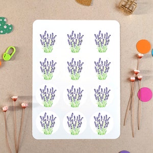 Lavendelstickers, ronde lavendelsticker