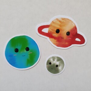 Stickers maan en planeet, vinylstickerset
