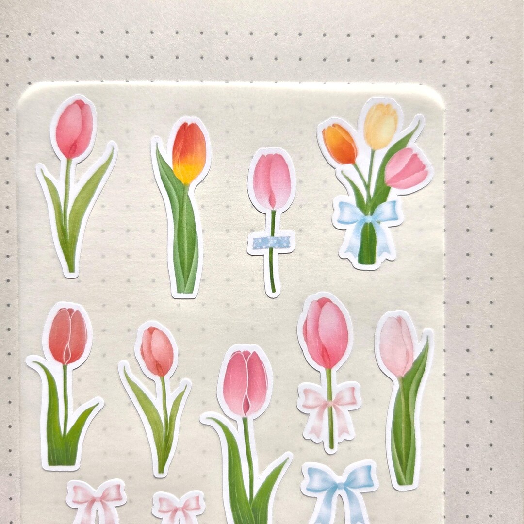 Tulips Sticker Sheet, Envelope Seal With Spring Flowers - Etsy