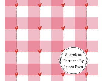 Valentinstag Musterdesigns - Digitale Datei - kariertes Herzmuster - gemacht für kleine Unternehmen
