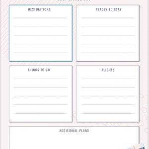 Printable Travel idea Guide