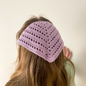 Handmade Crochet Lavender Bandana