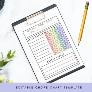 Kids Chore Chart | Chore Chart Printable | Family Chore Chart | Customized Chore Chart | Kids Routine Chart | Reward Chart | Toddler Routine