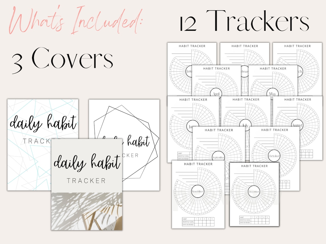 Monthly Habit Tracker Printable PDF | Habit Tracker Journal | Habit ...