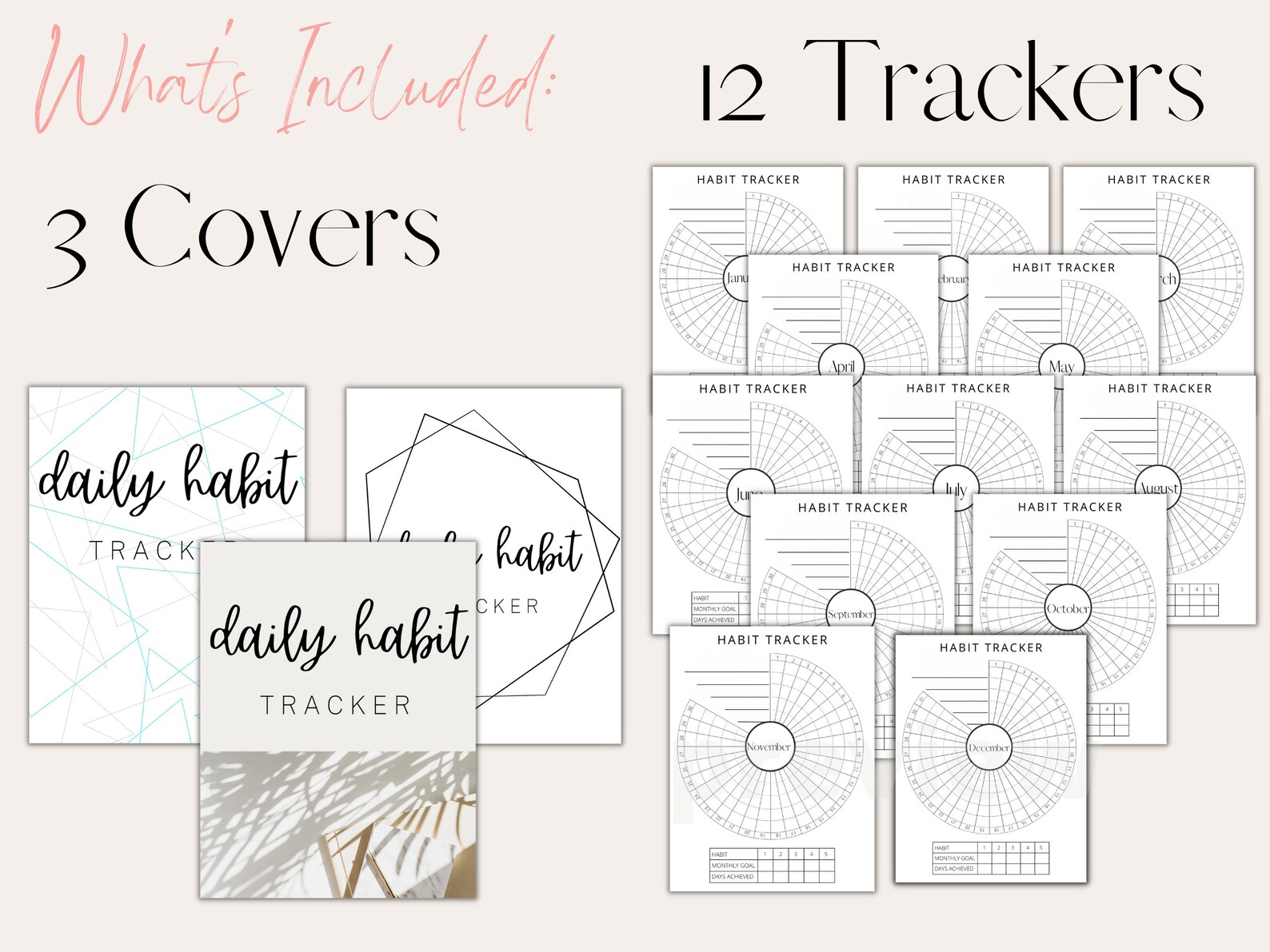 Monthly Habit Tracker Printable PDF Habit Tracker Journal Habit Tracker