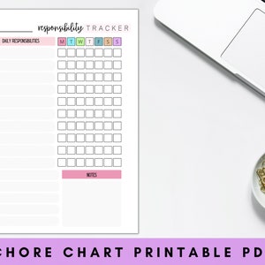 Kids Chore Chart | Chore Chart Printable | Family Chore Chart | Responsibility Chart | Kids Routine Chart | Reward Chart | Toddler Routine