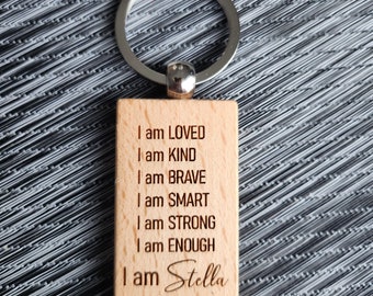 Custom Affirmation Keychain || Backpack Tag || Ships in 24 Hours