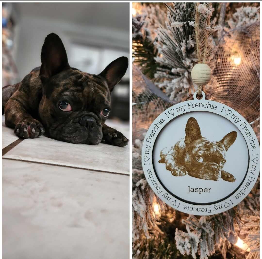 Custom Dog Ornament || Laser Engraved Photo - Etsy