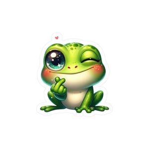 Whimsical Frog Kiss-Cut Vinyl Decals, Cute Stickers for Home Decor, Kids&#39; Room, Gifts, Frog Lovers, Happy Wall Art
