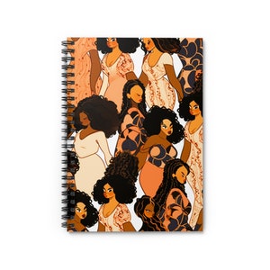 Schwarzes Notizbuch Frauen Spiralblock - Linierte Linie