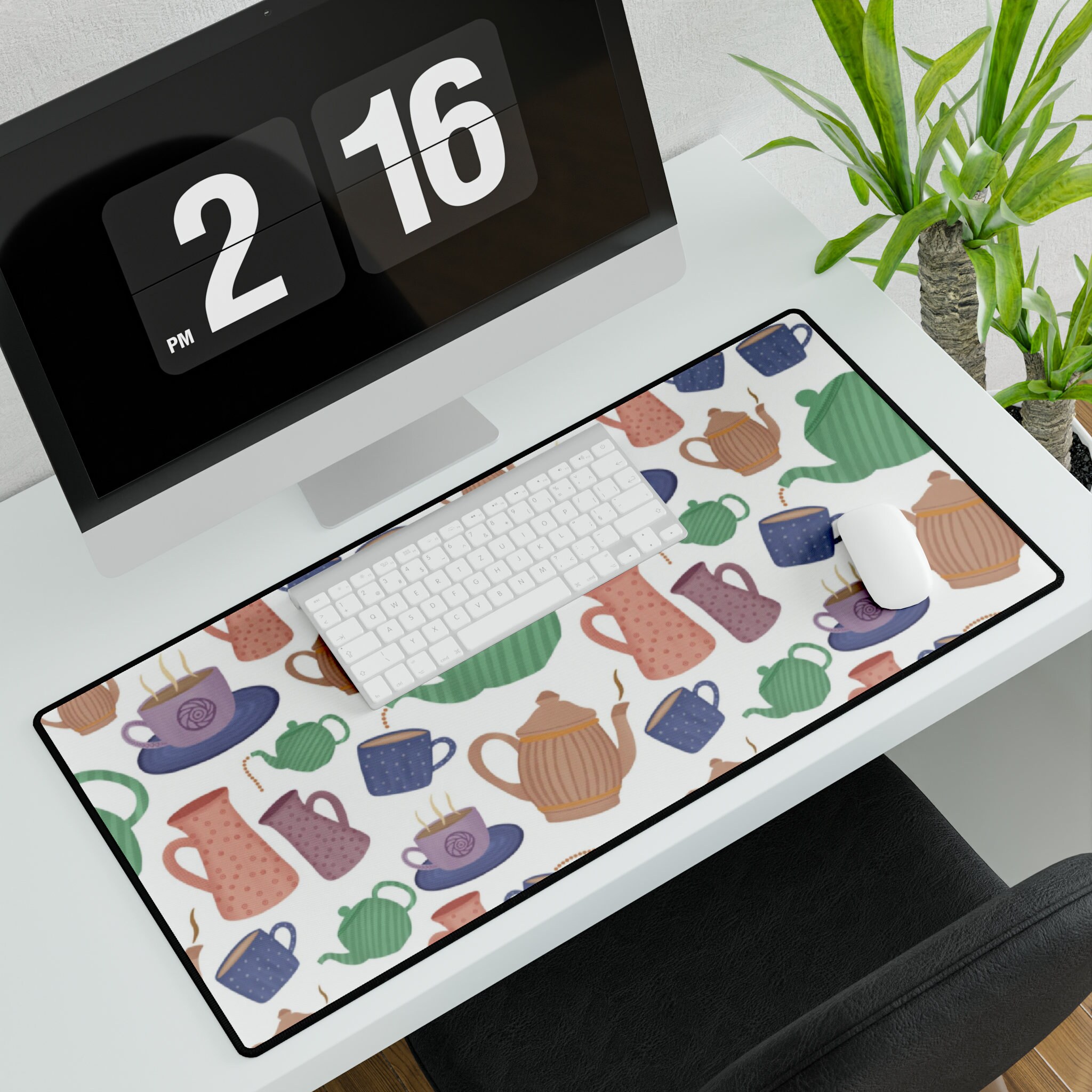 Tea Pots and Tea Cups (coffee) Desk Mats, Desk Pad, Desk Protector ...