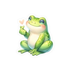 Whimsical Frog Kiss-Cut Vinyl Decals, Cute Frog Stickers for Home Decor, Gift for Friends, Kid&#39;s Room Decor, Nature Lover Gifts