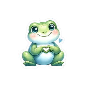Cute Frog Kiss-Cut Vinyl Decals | Playful Nature Stickers | Home Decor, Kids&#39; Room, Gifts, Eco-Friendly, Seasonal Decor