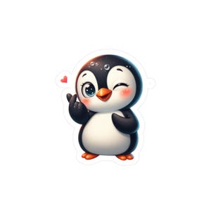 Adorable Penguin Vinyl Decals for Personalization, Cute Stickers for Kids, Fun Notebook Decor, Children&#39;s Gift Idea, Nursery Wall Art