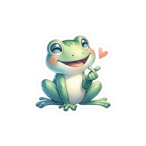 Happy Frog Kiss-Cut Vinyl Decals | Cute Frog Design for Home Decor, Gifts, Kids Rooms, Party Favors, Wall Art