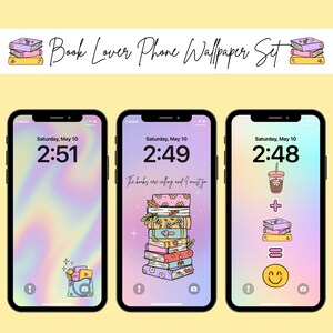Book Lover Phone Wallpaper Set