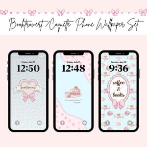 Booktrovert/Coquette Phone Wallpaper Set