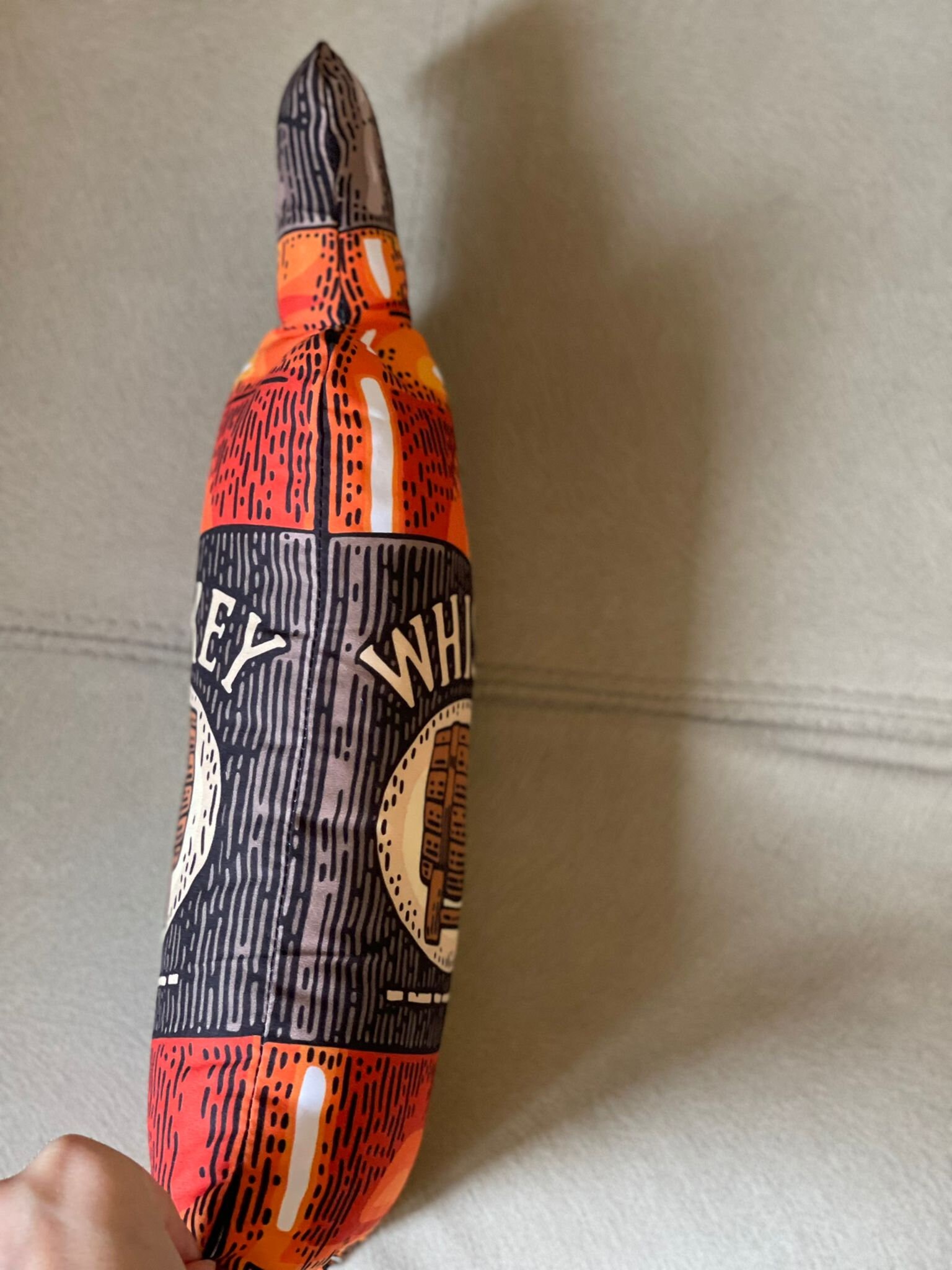 Whiskey Bottle Pillow, Unique Gift Pillow, 3D Shape Pillow, Gift Idea