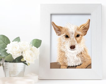 Custom pet portrait, dog portrait, custom pet illustration, custom illustration, personalized gift, petlover