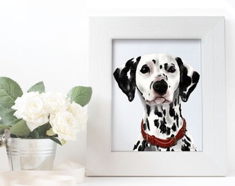 Pet portrait from your photos, custom pet portrait, hand drawn pet portrait, pet lover gift, personalized gift, dalmatian portrait, dog mom