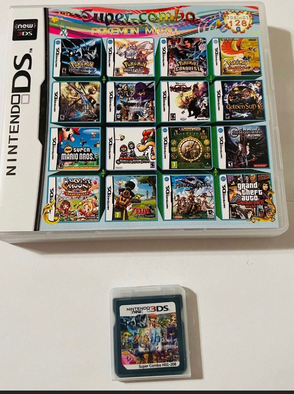  208 in 1 MULTI CART Super Combo Video Games Cartridge Card for  Nintendo DS NDS 3DS XL 3DSXL 2DS NDSL NDSI : Video Games