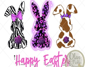 Pascua PNG / / Conejo de Pascua / / Diseño de Pascua / / Diseño de sublimación / / PNG / / Diseño de bunny trio / / Diseños de primavera / / Descarga digital / / Descarga instantánea