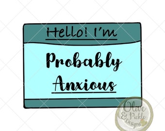 Diseño de ansiedad//Salud mental//DIVERTIDO PNG//Diseños de sublimación//Diseño transparente//Clip Art//Descarga instantánea//Descarga digital//PNG//Camisas