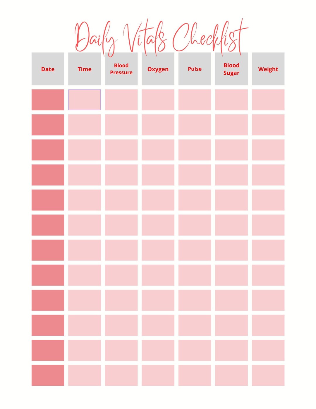 Daily Vitals Chart Etsy daily-vitals-chart-etsy