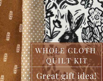 Woodland Animal Quilt Kit Whole Cloth Quilt Kit for Baby Shower Gift Quilt Piece Cottagecore Baby Quilt Kit Boho Nursery Baby Crib Quilt