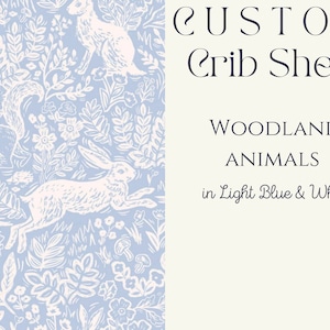 Rifle Paper Co Crib Sheet for Gender Neutral Nursery Woodland Crib Blue Gift for Baby Shower Gift Crib Sheet Light Blue Forest Animal Sheet