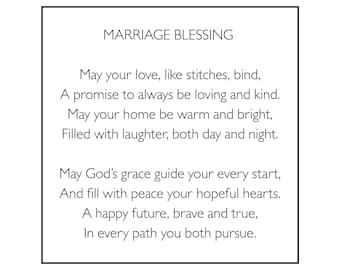 Pocket Quilt Marriage Prayer Label Gift for Wedding Mini Prayer Quilt Label for Sister Gift Bridal Shower Blessing for Bride Gift for Groom