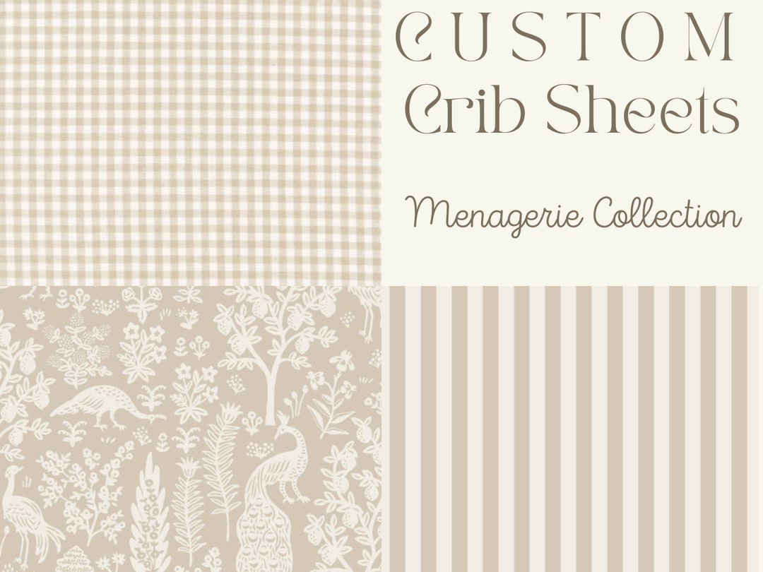 Neutral Cream Crib Sheet Toile Changing Pad Covers Beige Unisex Bedding