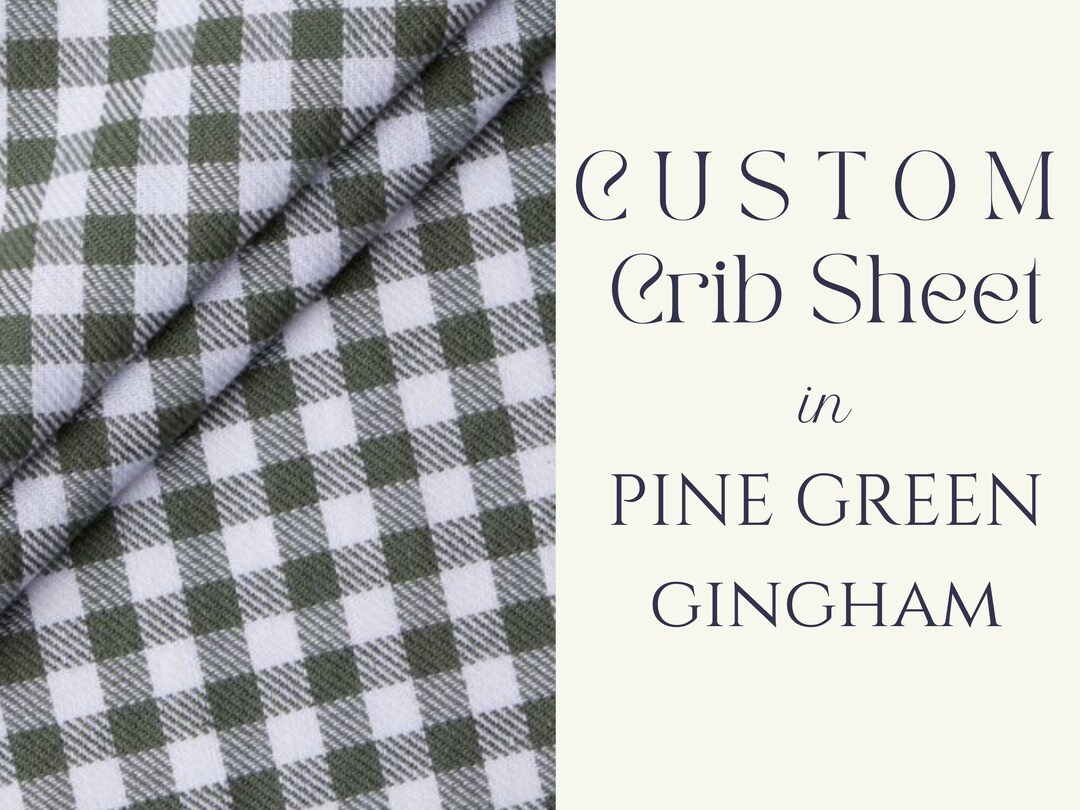 Cottage Core Baby Pine Green Check Crib Sheet Gift for Baby Etsy