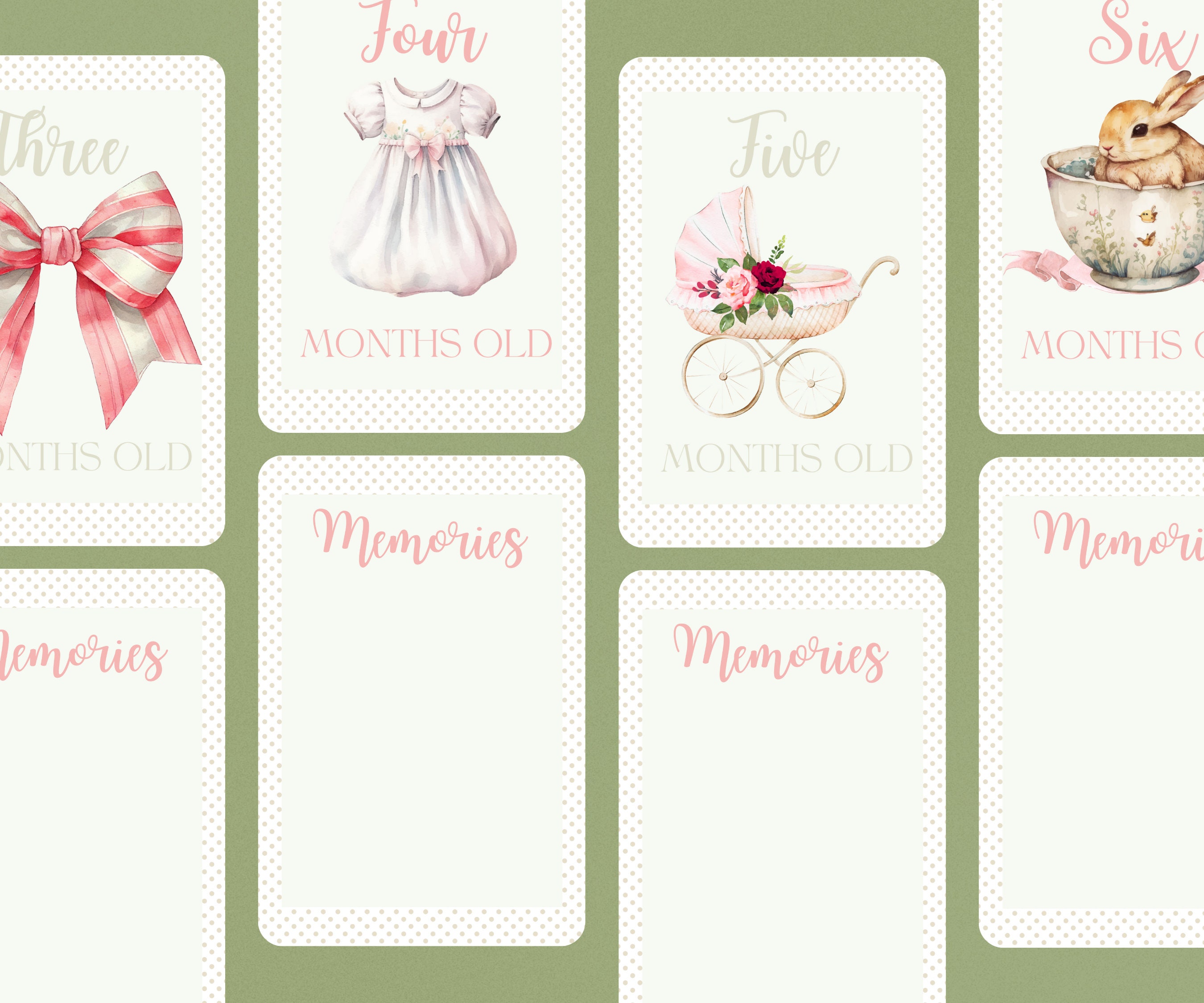Monthly Milestone Cards for Baby Milestone Cards for Baby Girl - Etsy