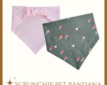 Scrunchie Pet Bandana for Puppy Gift Cat Scarf for Kitty Cute Pet Christmas Gift for Dog Lover Gift for Spoiled Cat Bandana for Pet Lover