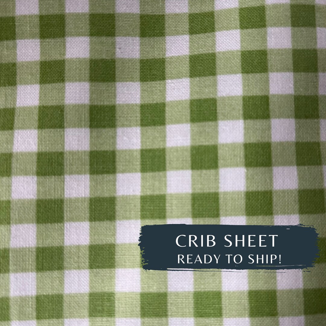 Cottage Leaf Green Check Crib Sheet Gift for Baby Shower Gift Etsy