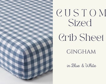 New Cottagecore Crib Sheet Gift for Baby Shower Gift Changing Pad Cover Baby Gingham Bedding Baby Girl Sheet Blue Check Classic Baby Bedding