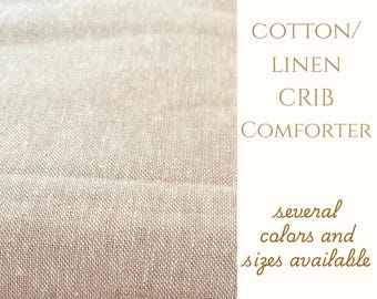 Linen Comforter Gender Neutral Nursery Linen Comforter Gift for Baby Shower Gift for New Mom Gift Cotton Linen Blanket Custom Baby Playmat