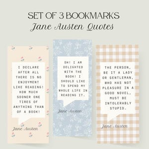 Jane Austen Bookmark Set for Mother's Day Book Lover Gift Funny Quote Bookmarks for Girly Girl Book Gift for Teacher Coquette Bookish Gift